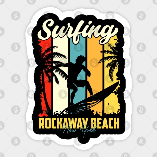 Surfing | Rockaway Beach, New York Sticker by T-shirt US